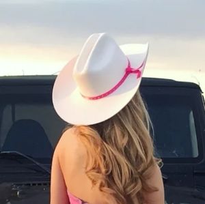 Vintage White Felt Cowboy Hat